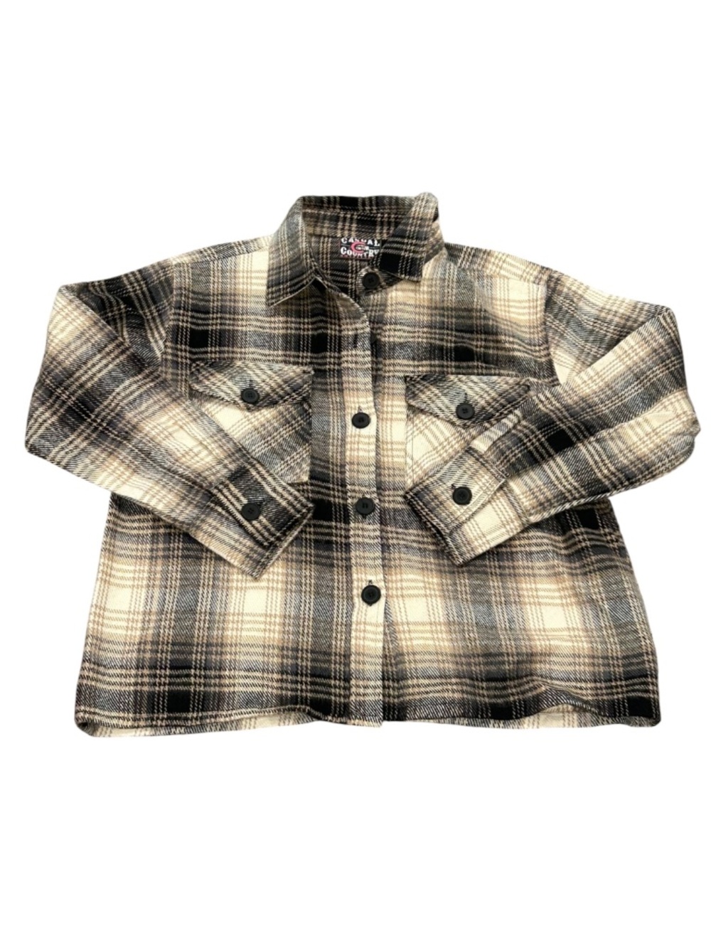 NWT Casual Country Button down plaid flannel shirt size M Women's New with tag